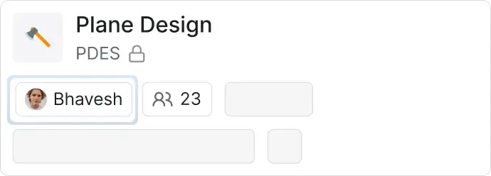 Plane UI showing projects