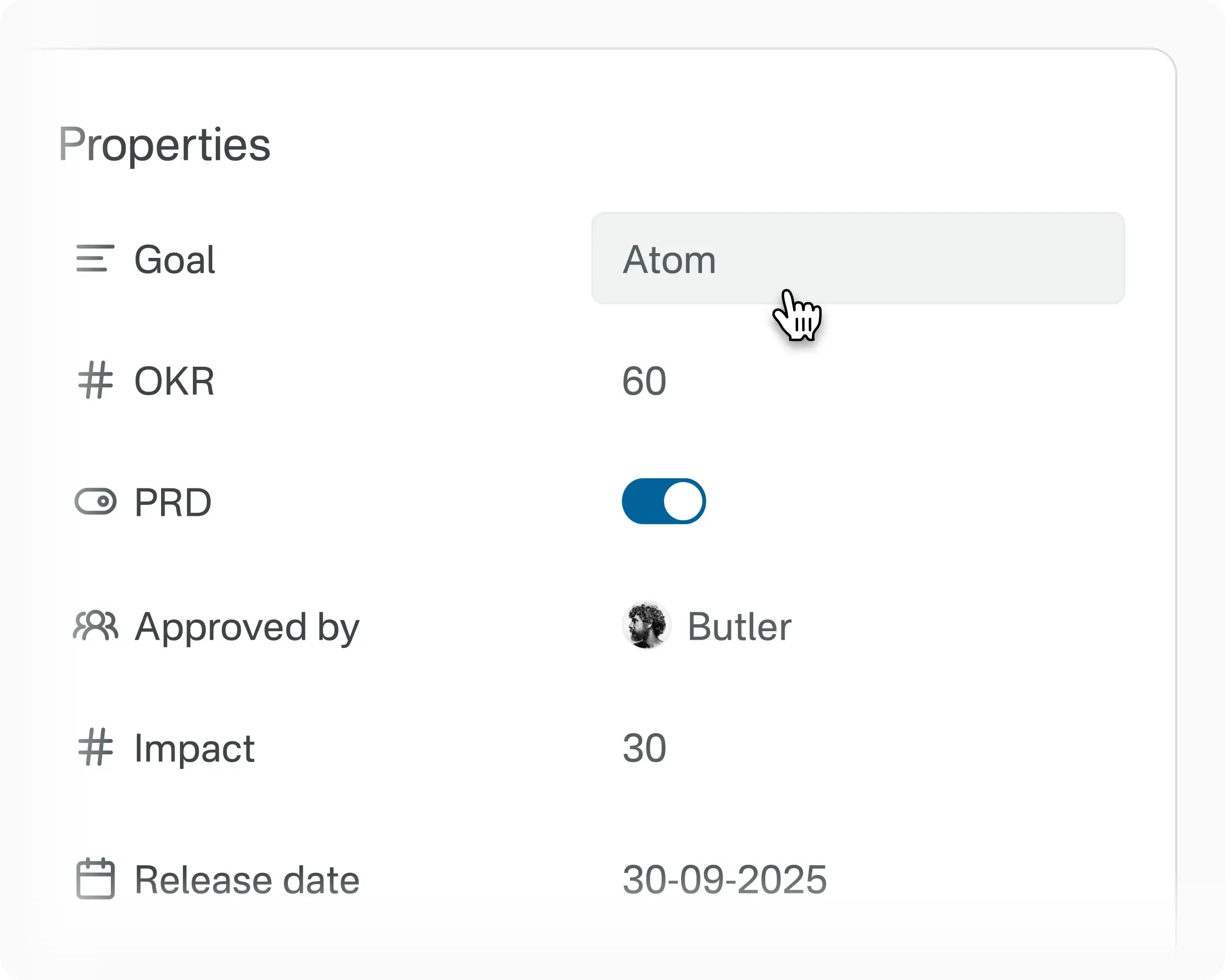 Custom properties in work item types help product, engineering, and design teams stay aligned around shared goals and progress tracking.