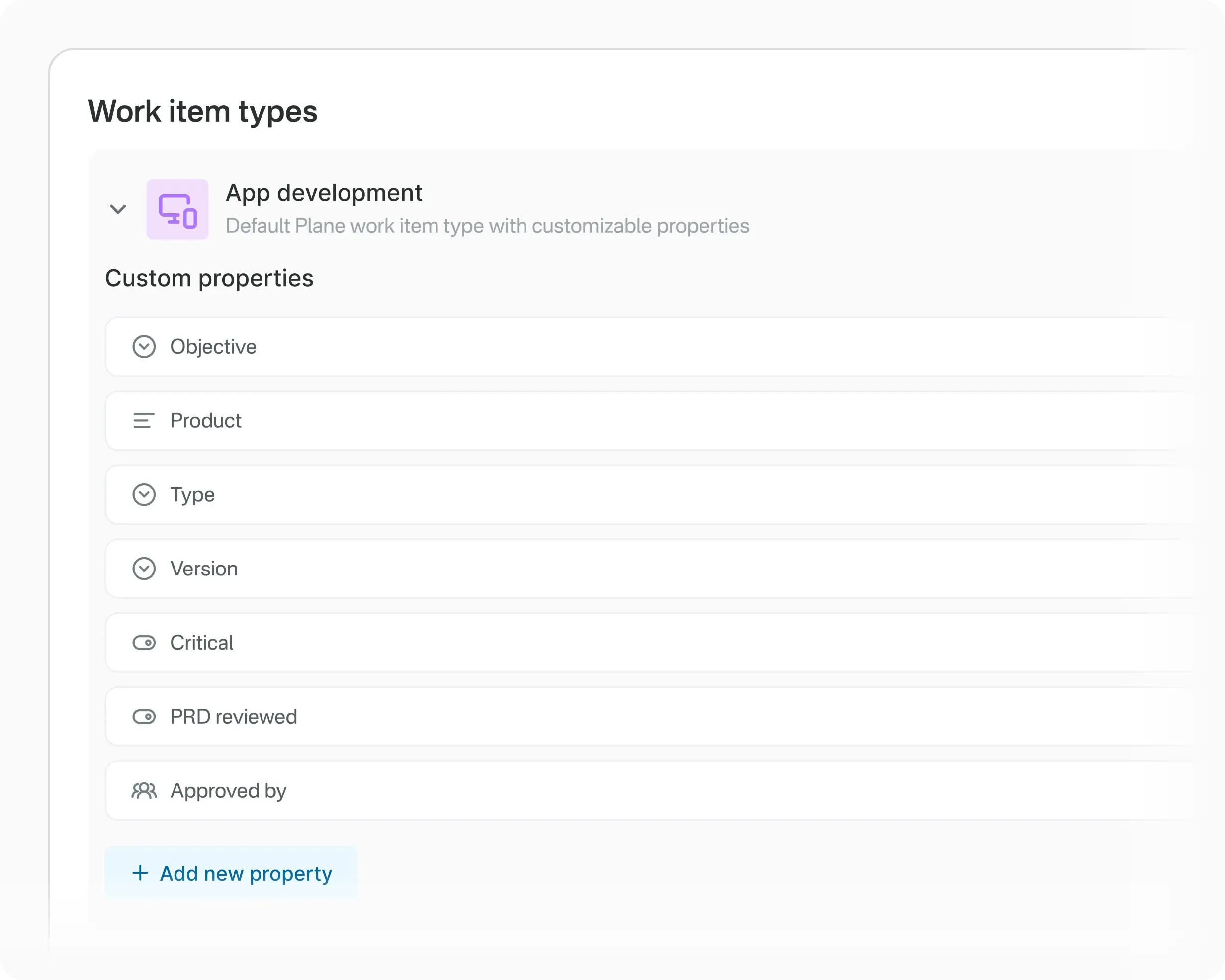 Work item type tailored for app development workflows, enabling IT and software consulting teams to track stages like objectives, versions, approvals, and more—customizable to match the full project lifecycle.