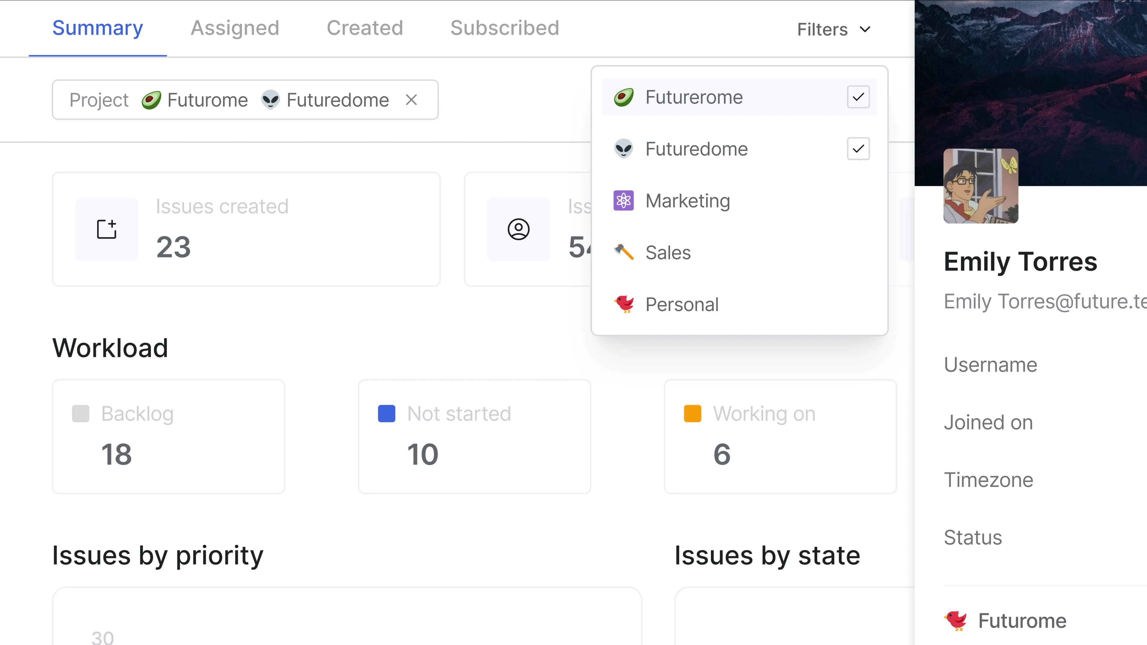 Actionable member overviews