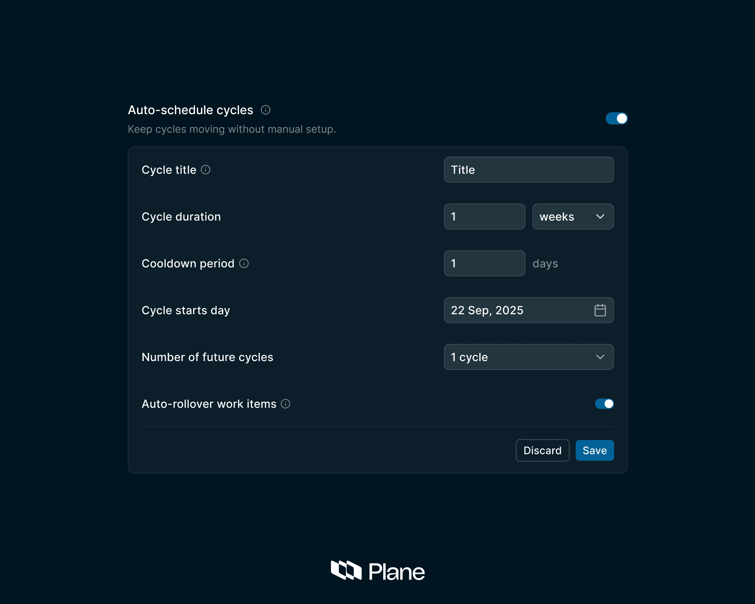 Auto Schedule Cycles