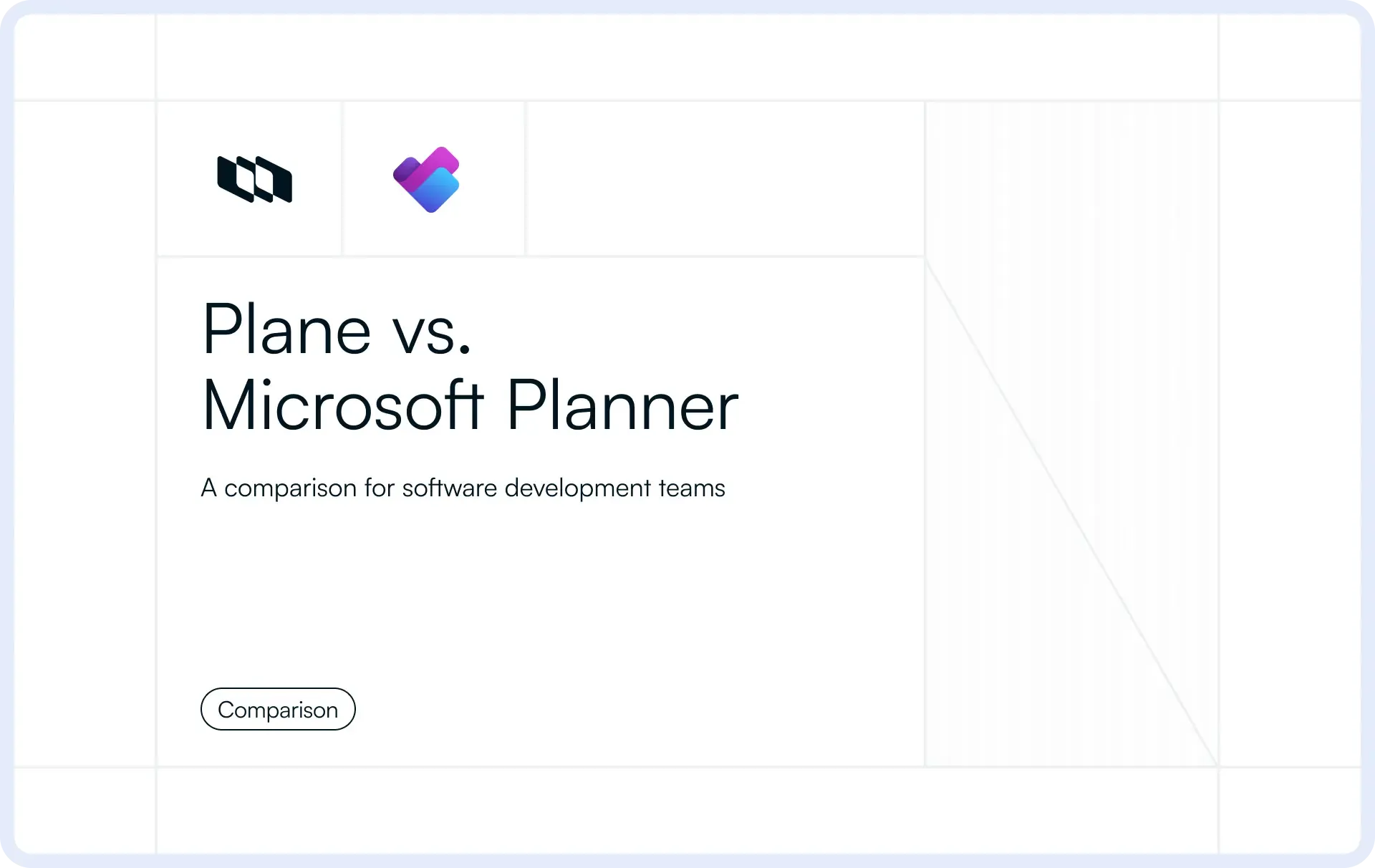 Comparison visual of Plane vs Microsoft Planner highlighting differences for software development teams in planning and workflow management.