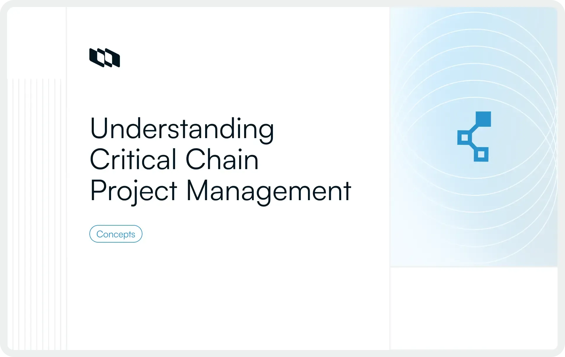 Blog cover titled “Understanding critical chain project management,” featuring a clean layout with an abstract project flow icon on the right.