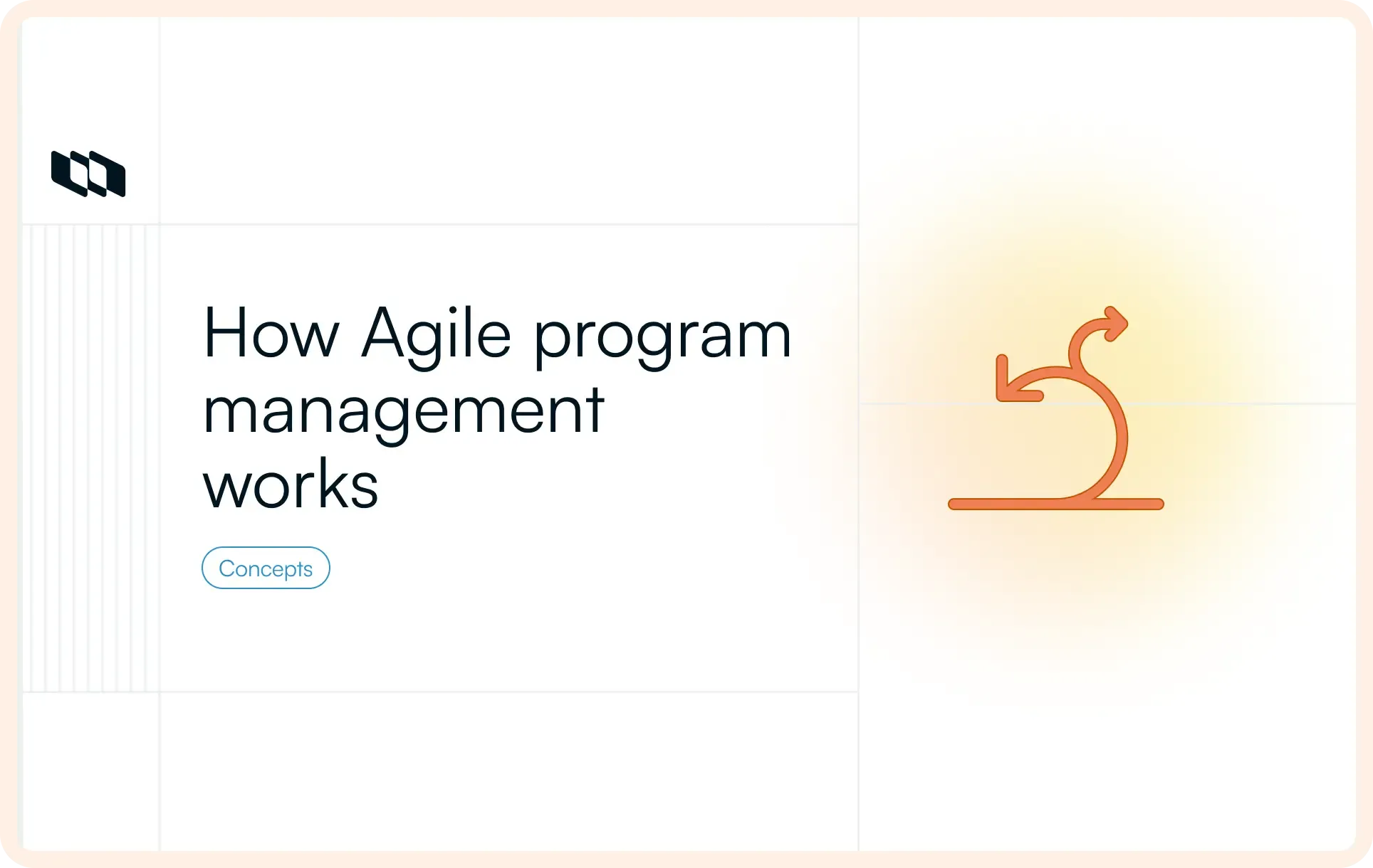 Illustration showing how Agile program management works, using a looping arrow to represent iterative planning, delivery, and continuous feedback.
