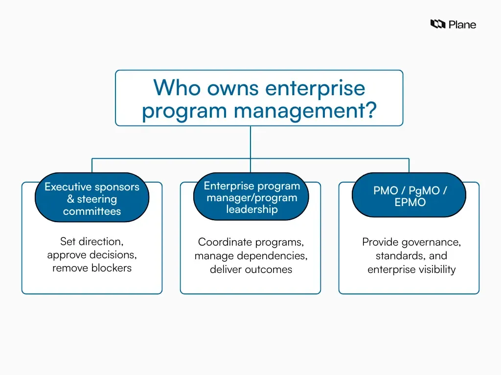 Diagram showing who owns enterprise program management.