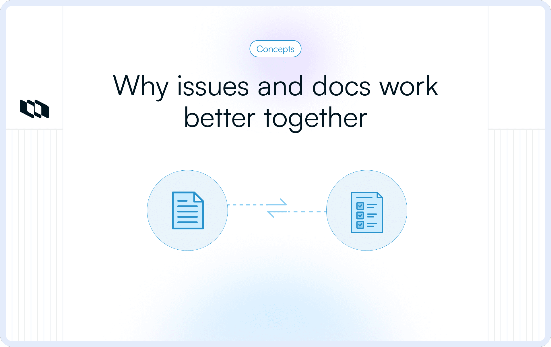 Graphic showing documentation and issues linked to explain why they function better together.