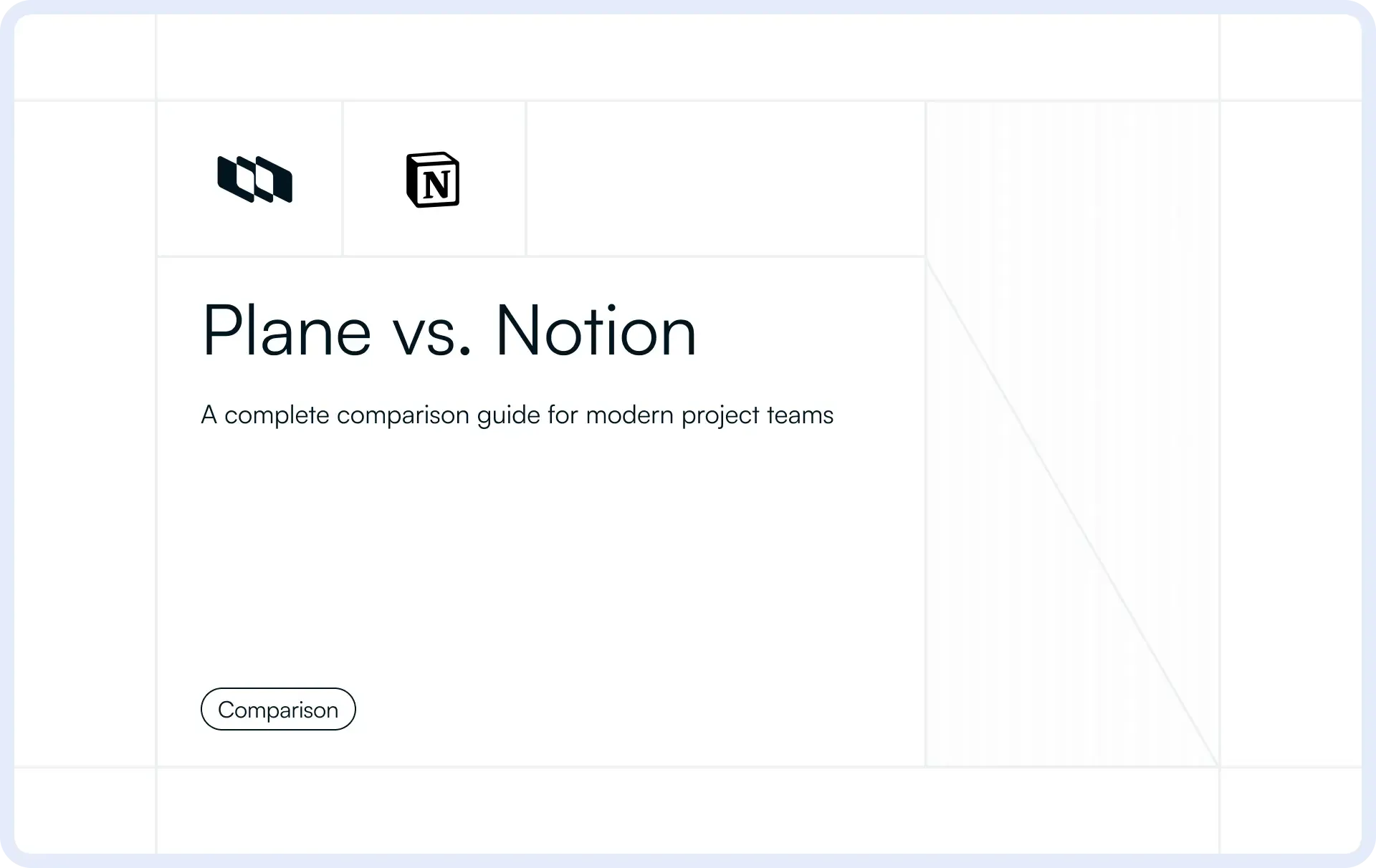 Illustration showing Plane vs. Notion comparison blog cover for modern project management teams
