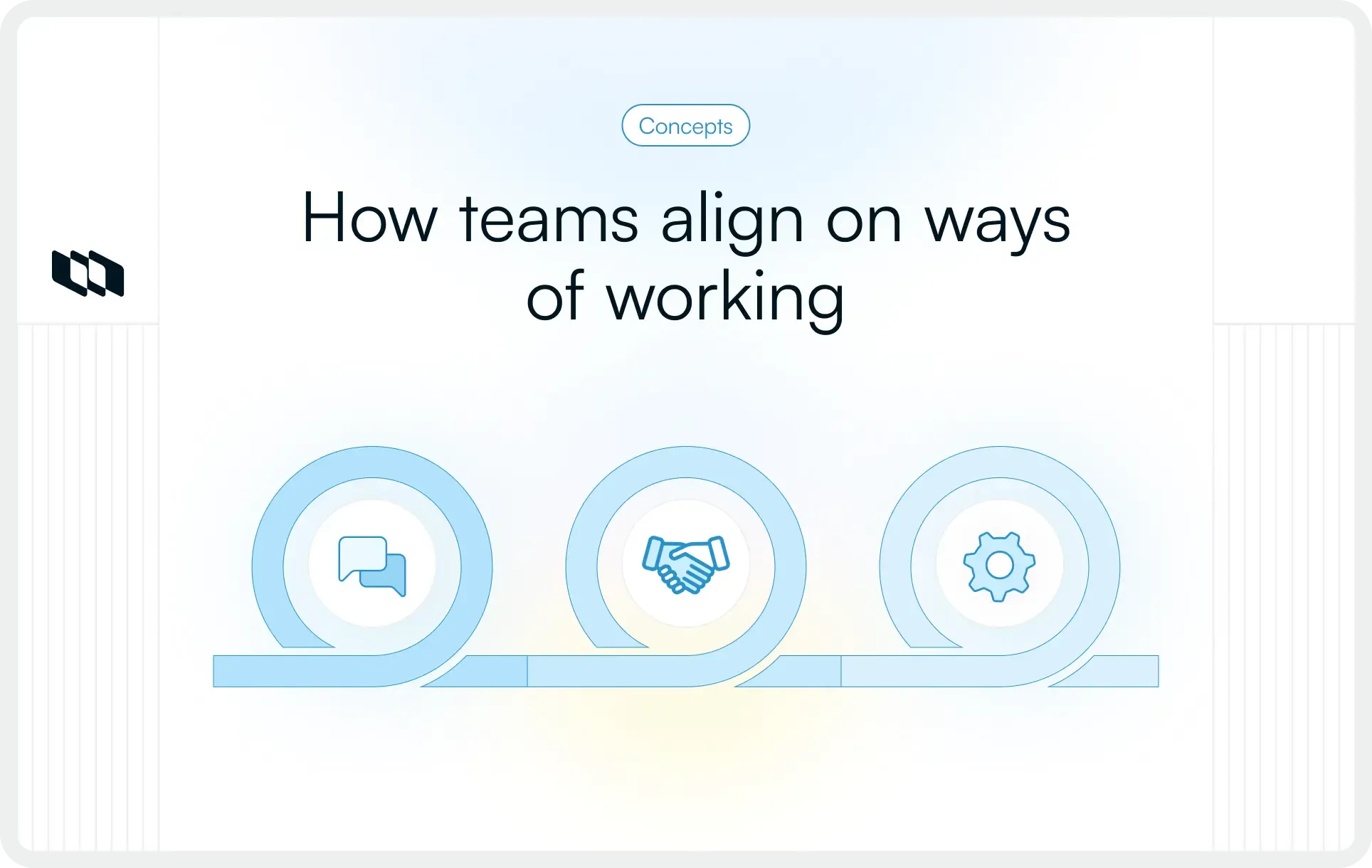 Cover image titled “How teams align on ways of working” with visual icons representing communication, collaboration, and operational systems.