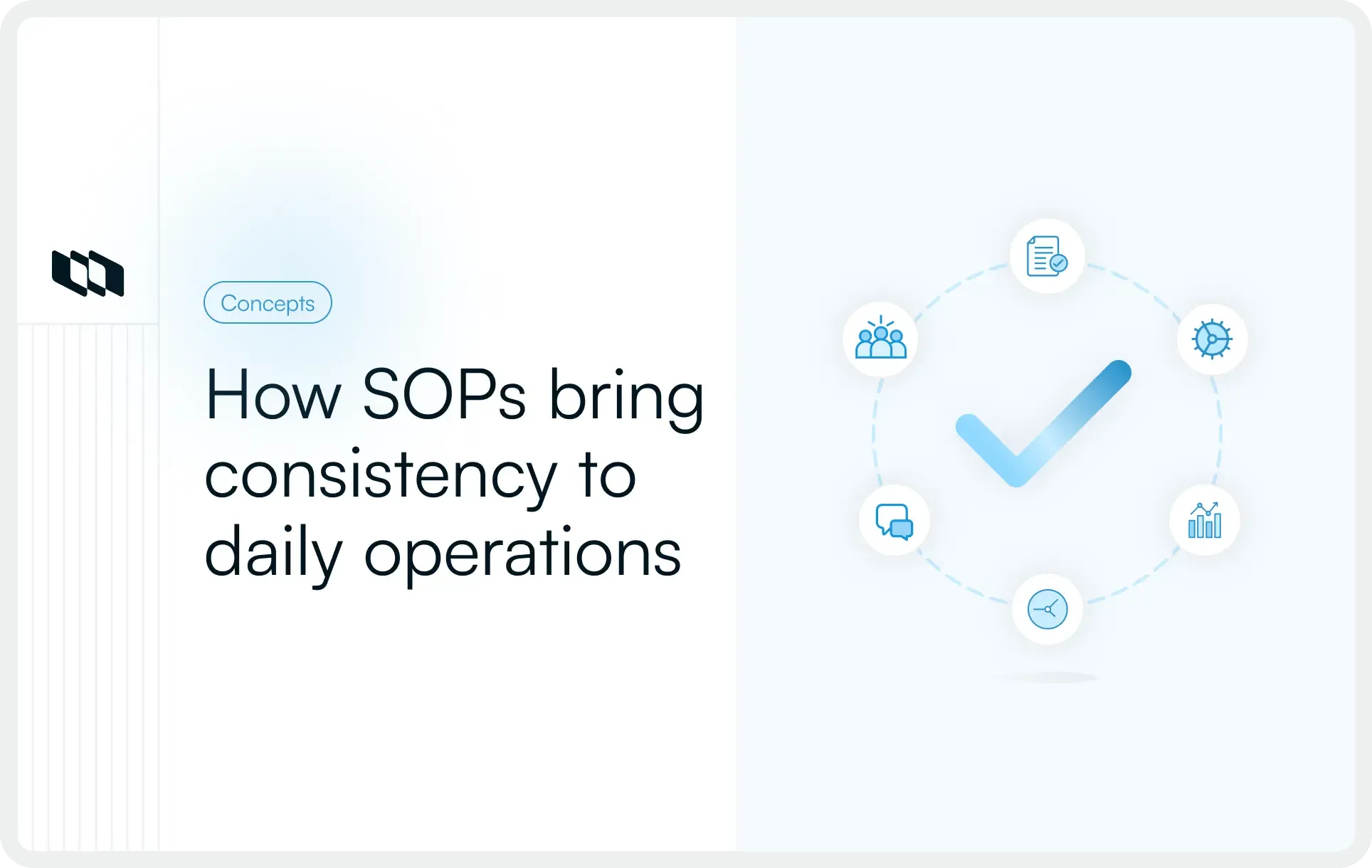 Illustration showing how standard operating procedures improve consistency across daily team workflows, coordination, approvals, and operational execution processes