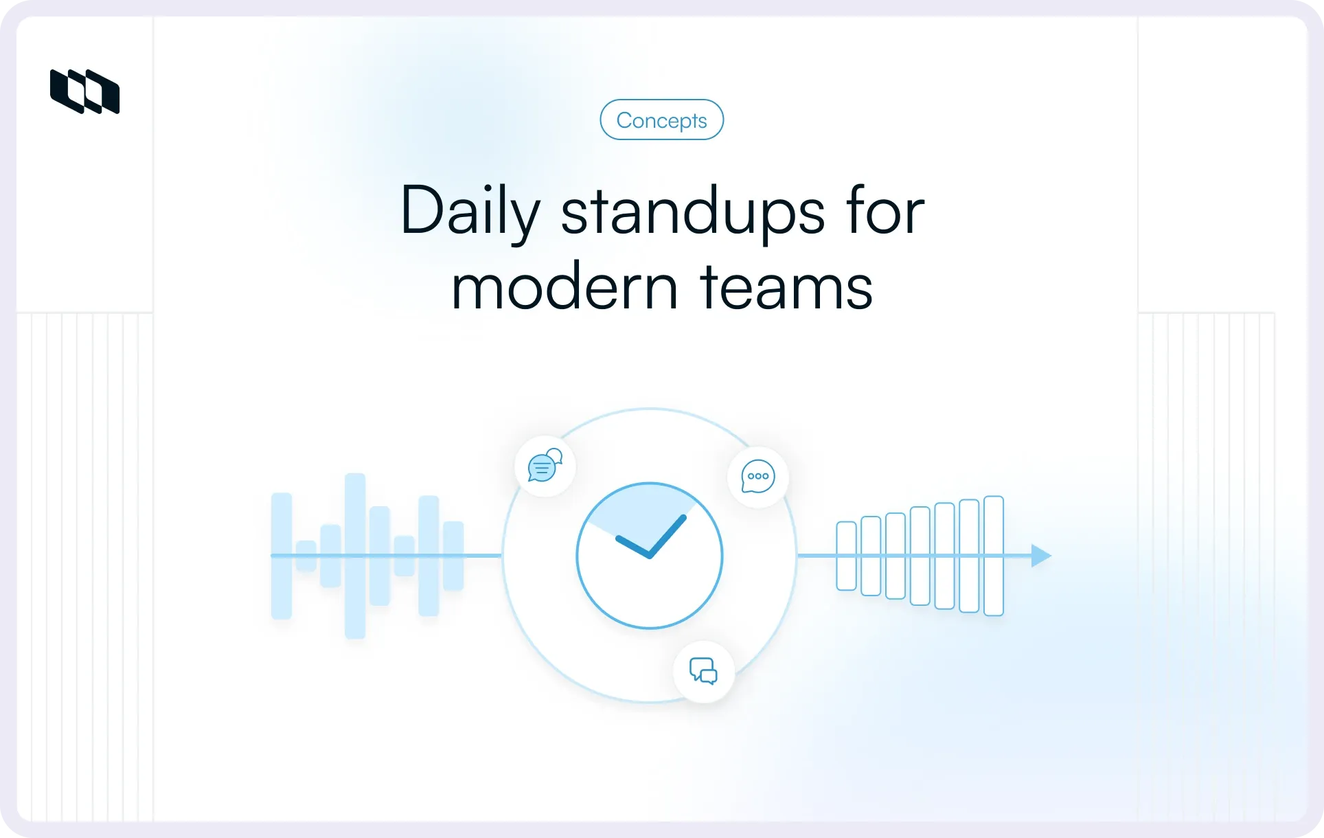Cover illustration showing the title daily standups for modern teams
