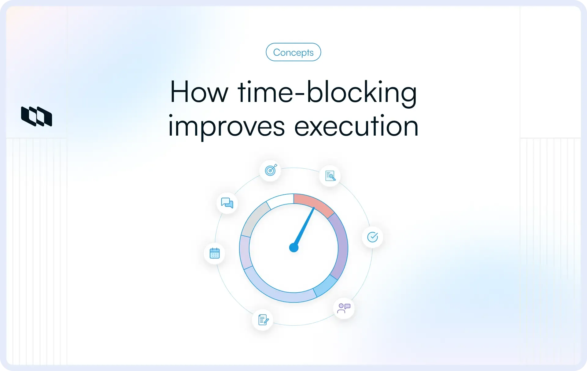 Illustration showing how time blocking improves execution by allocating dedicated time for priorities, meetings, planning, and focused work across the day