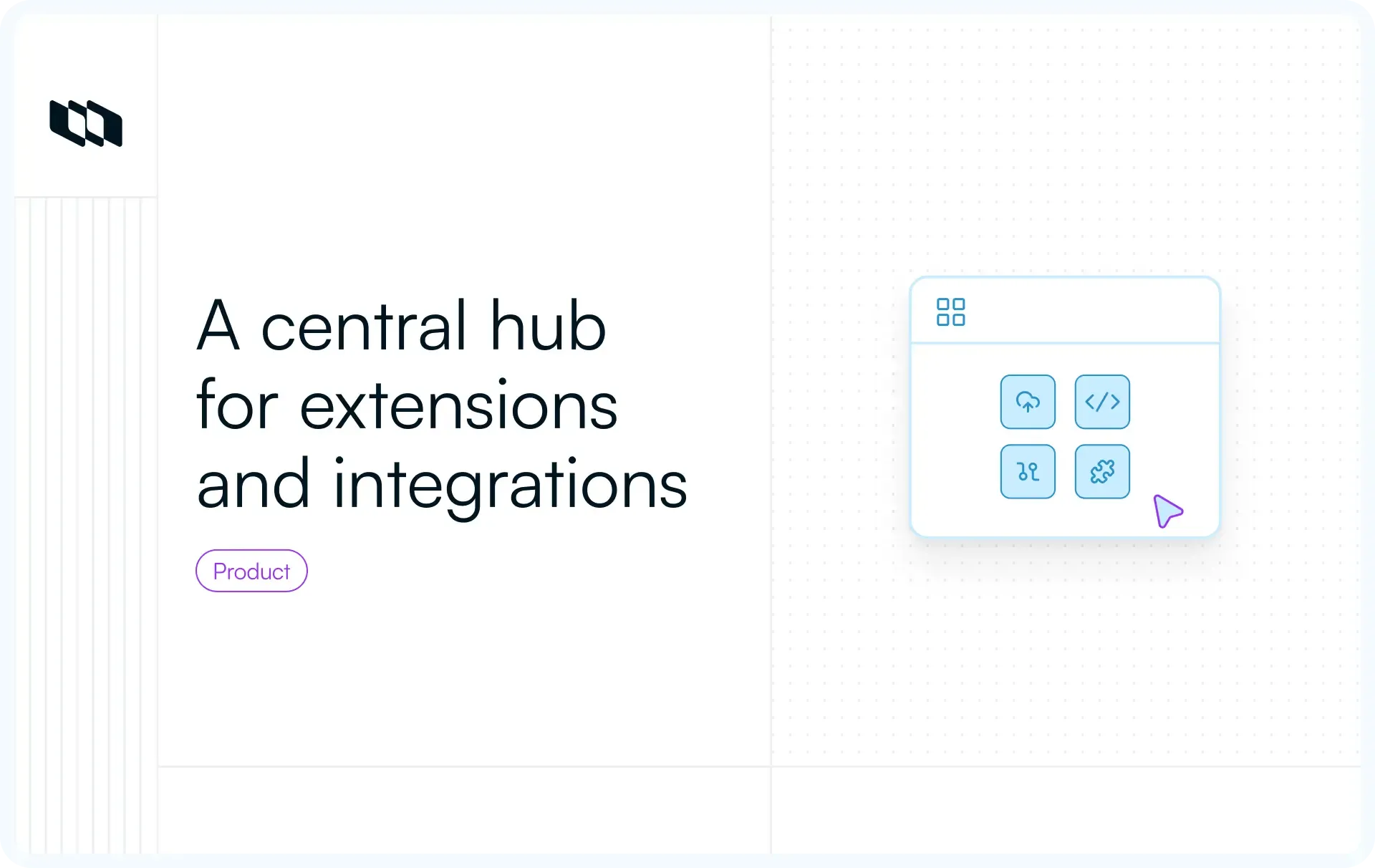 Visual of a centralized integrations marketplace showing multiple extension and integration options connected within a single workspace.