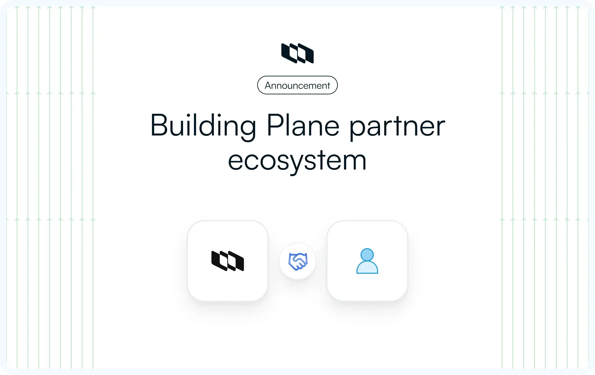Illustration representing the Plane partner ecosystem with collaboration between Plane, partners, and customers through shared integrations and solutions.