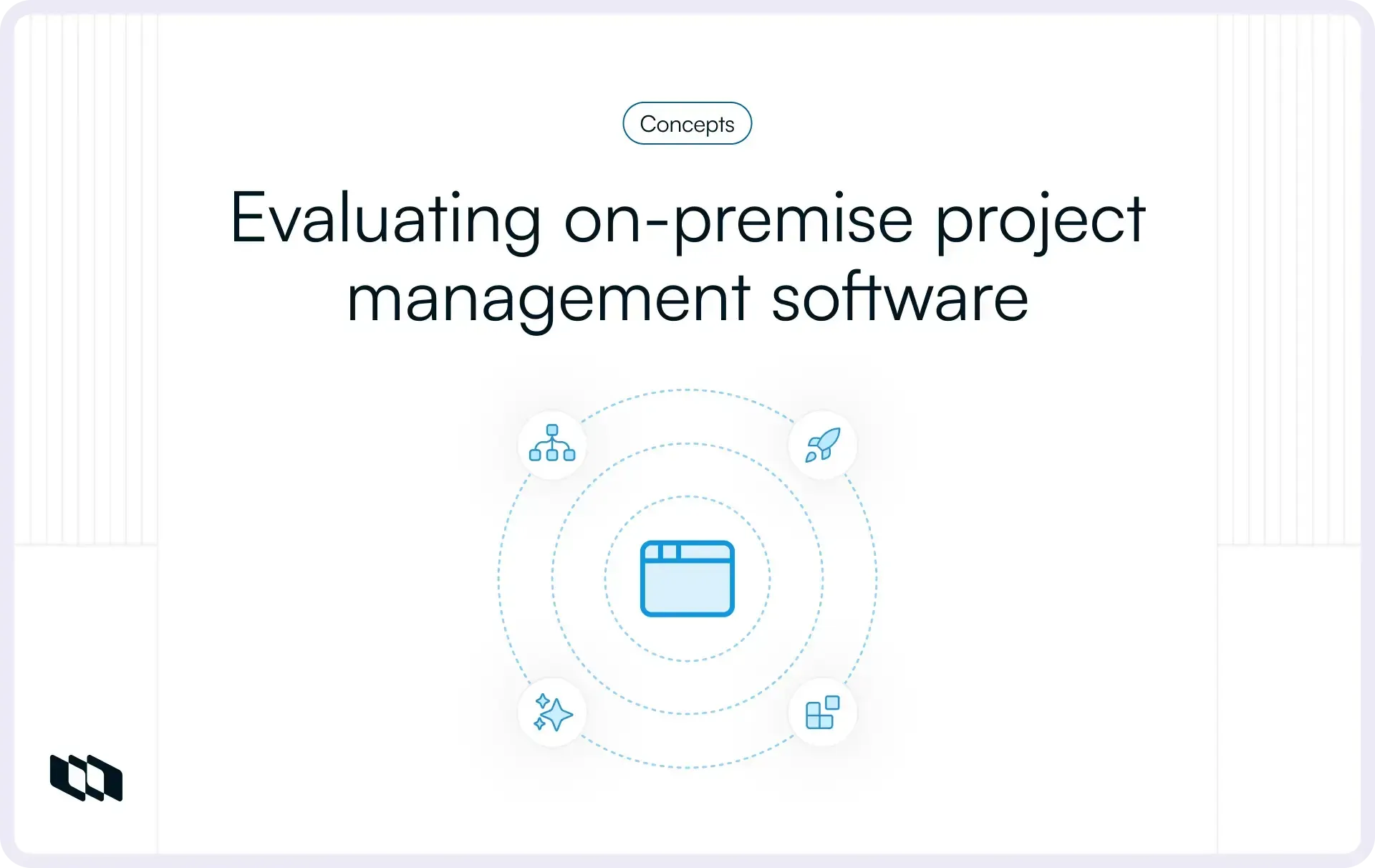 Cover image illustration for the blog post titled "on premise project management software for enterprises what to look for"