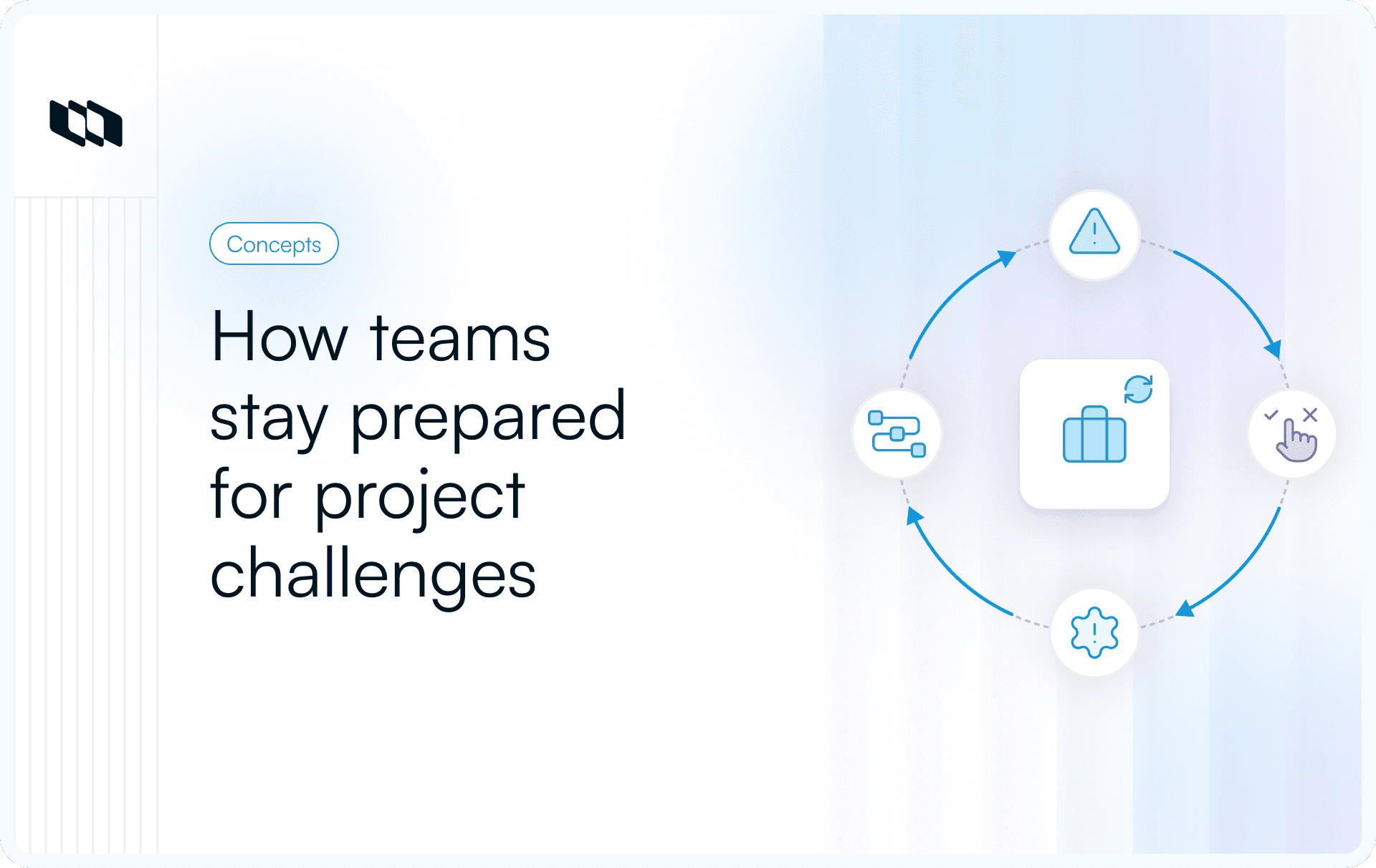 Conceptual illustration of how teams use a RAID log in project management to track risks, assumptions, issues, and dependencies across projects.