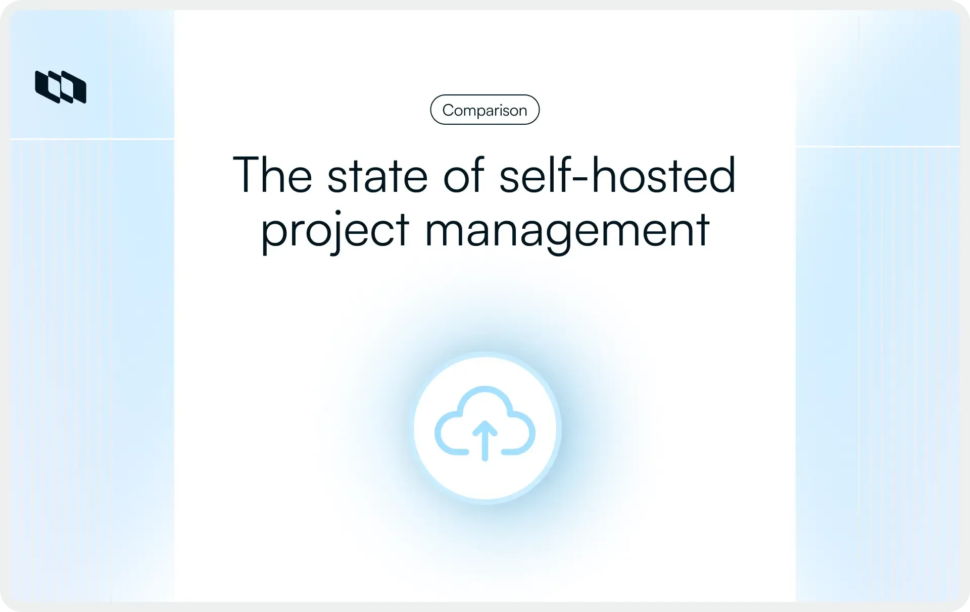 Visual illustrating the state of self-hosted project management with cloud and infrastructure icon representing control, privacy, and deployment flexibility.