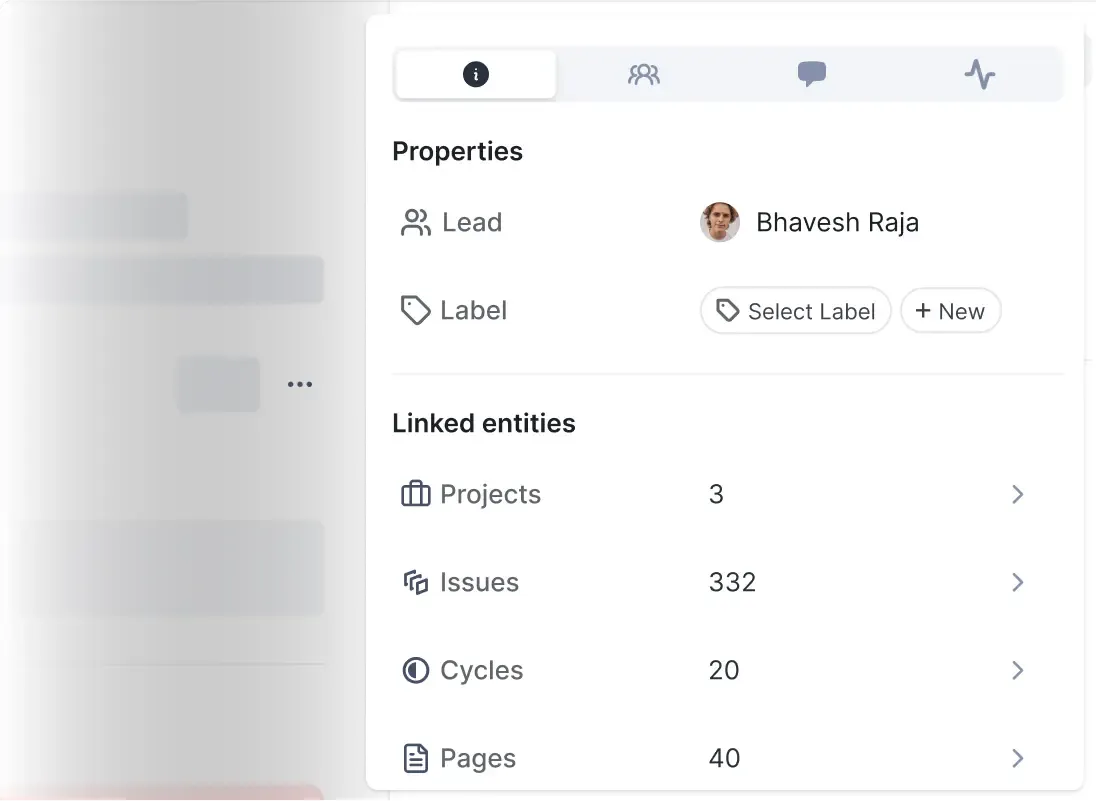 Plane UI showing side panel