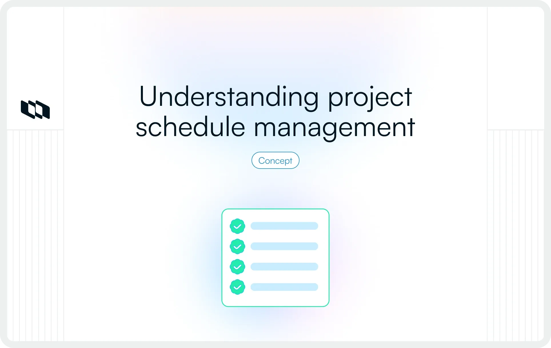 Illustration with the heading ‘Understanding project schedule management,’ showing a checklist icon representing structured planning and scheduling concepts