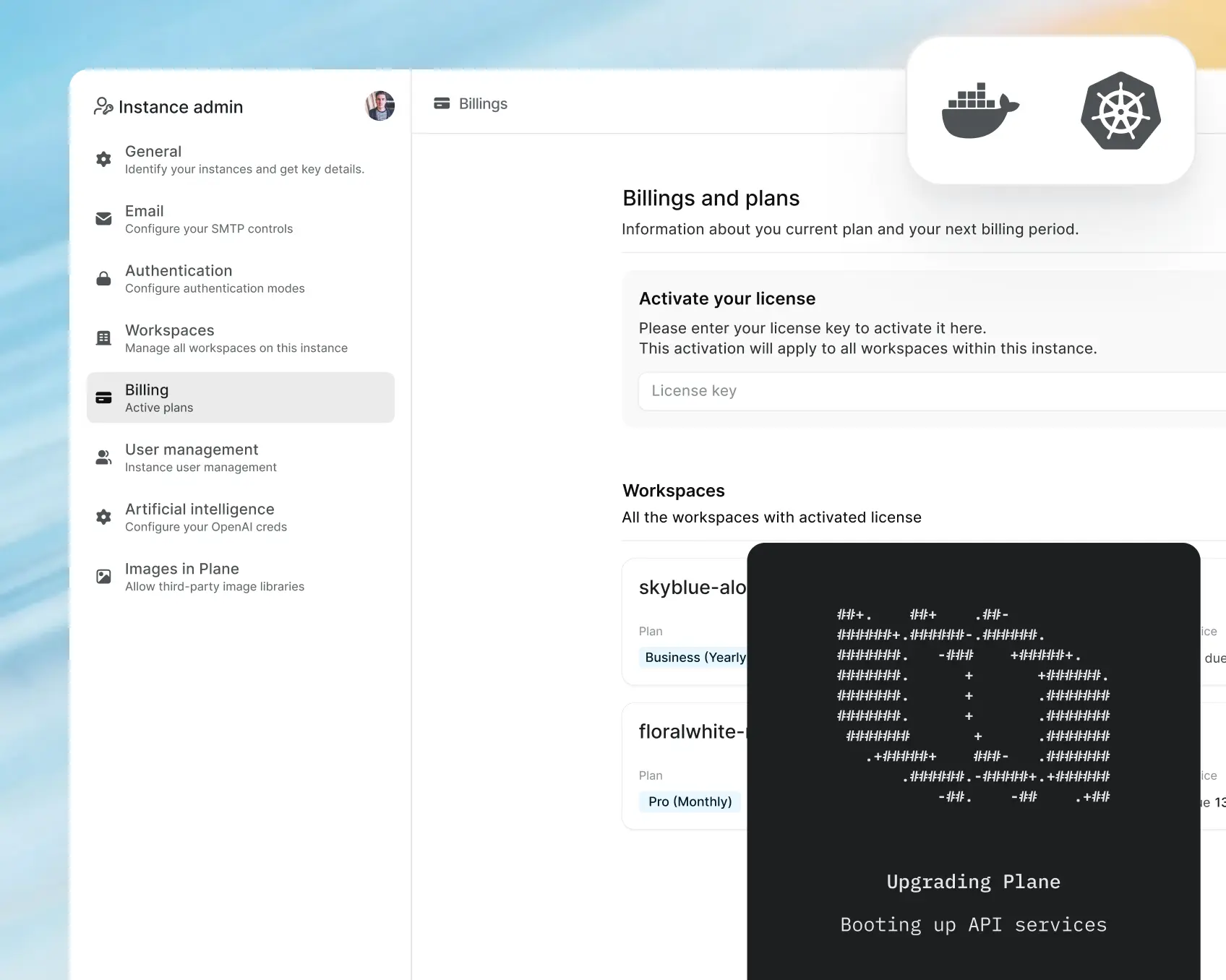 Self-hosted Plane