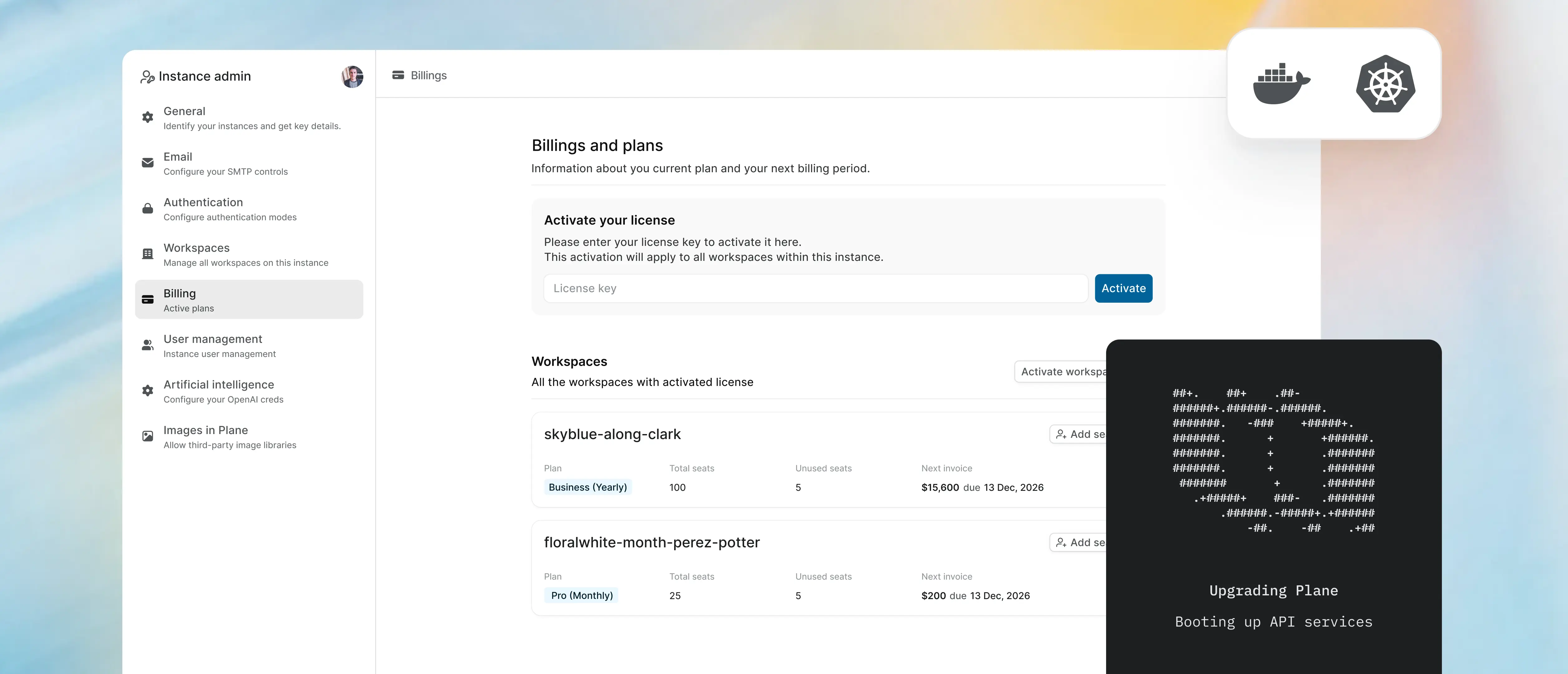Self-hosted Plane