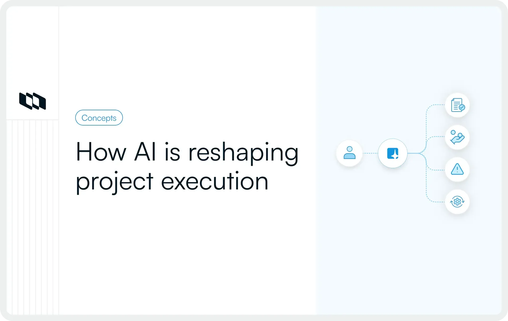 Cover image with title “How AI is reshaping project execution” and visual icons showing AI connecting planning, collaboration, risk detection, and workflow automation in project management.