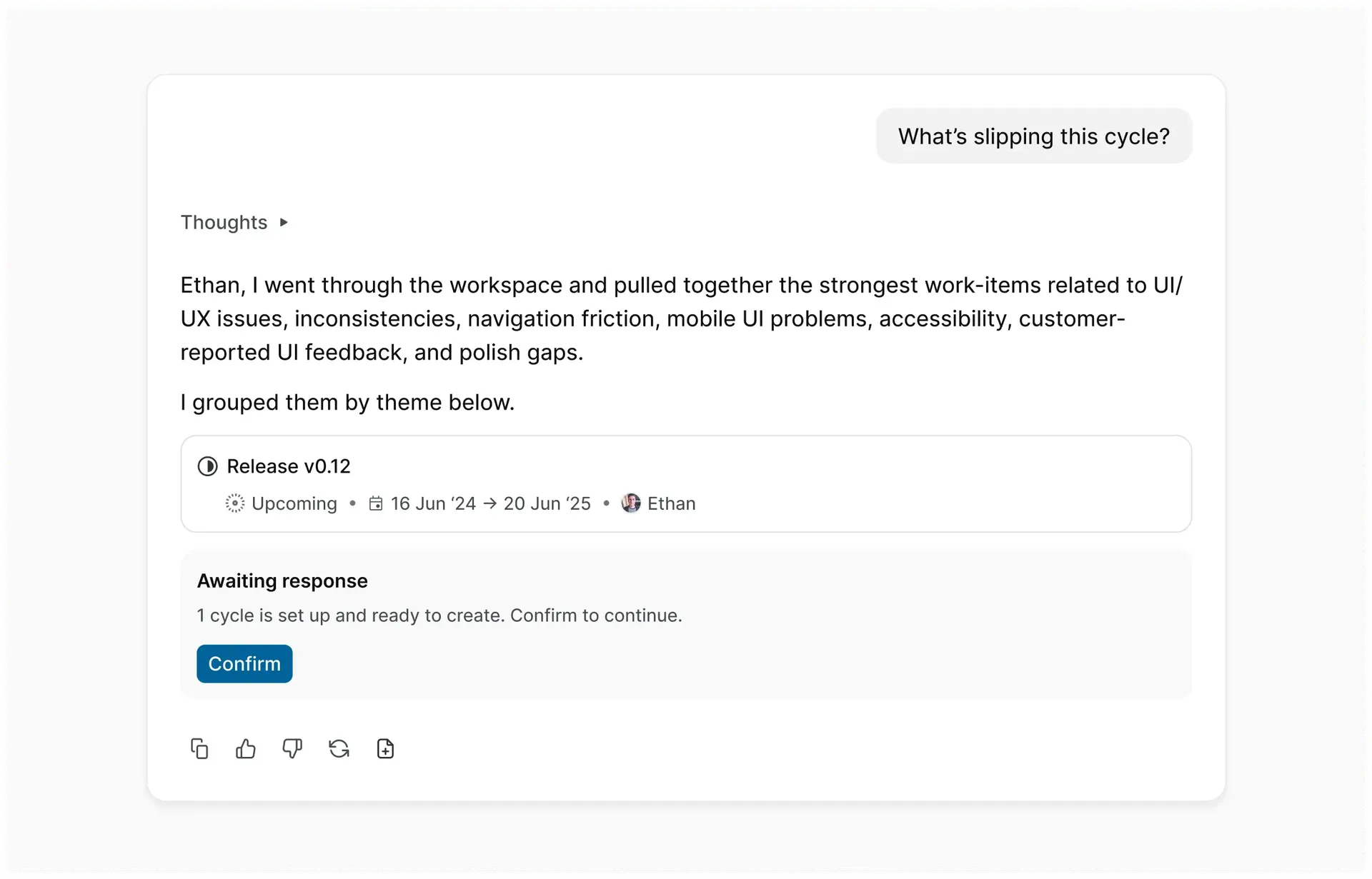 Plane AI chat sidebar 