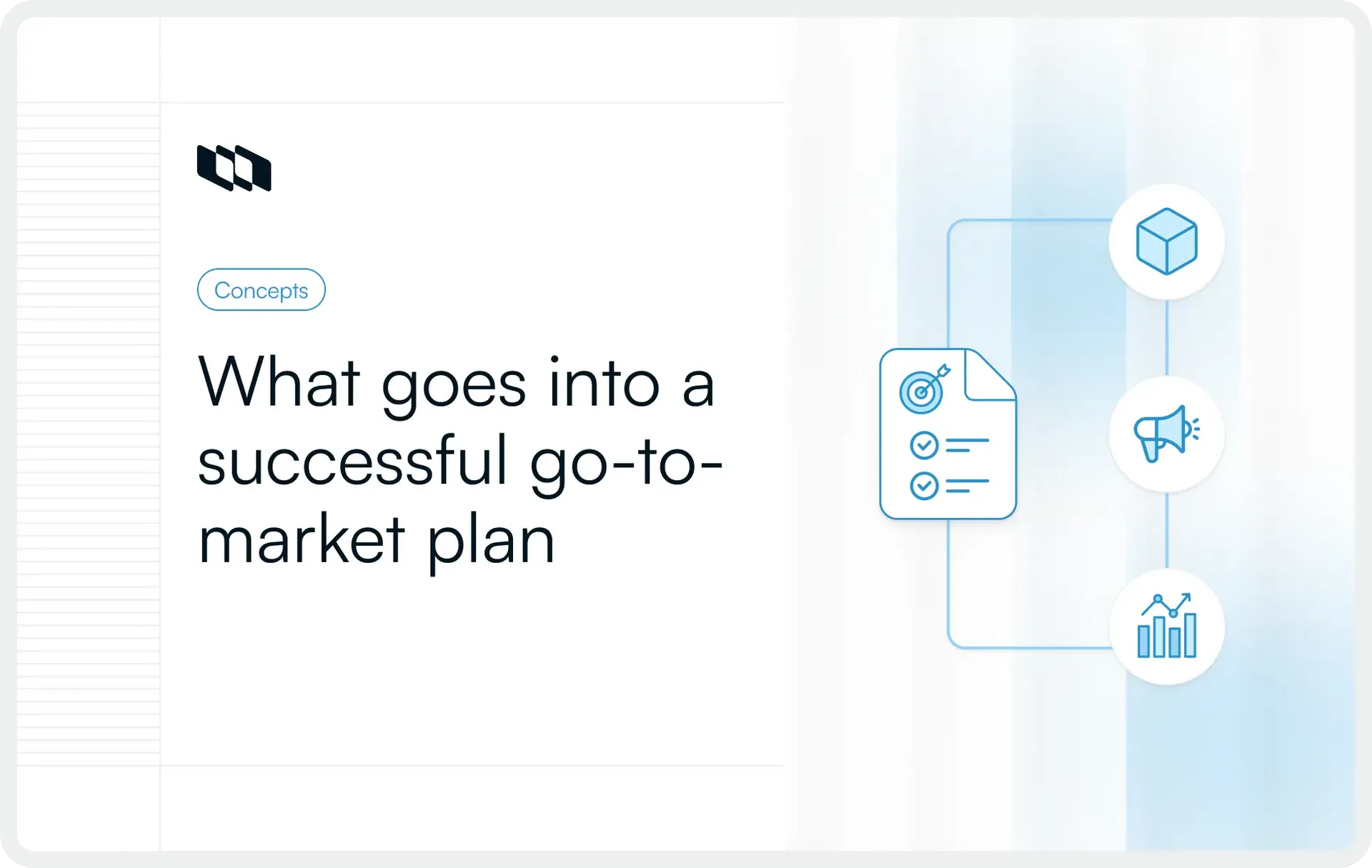 Blog cover image illustration titled "What goes into a successful go-to-market plan"