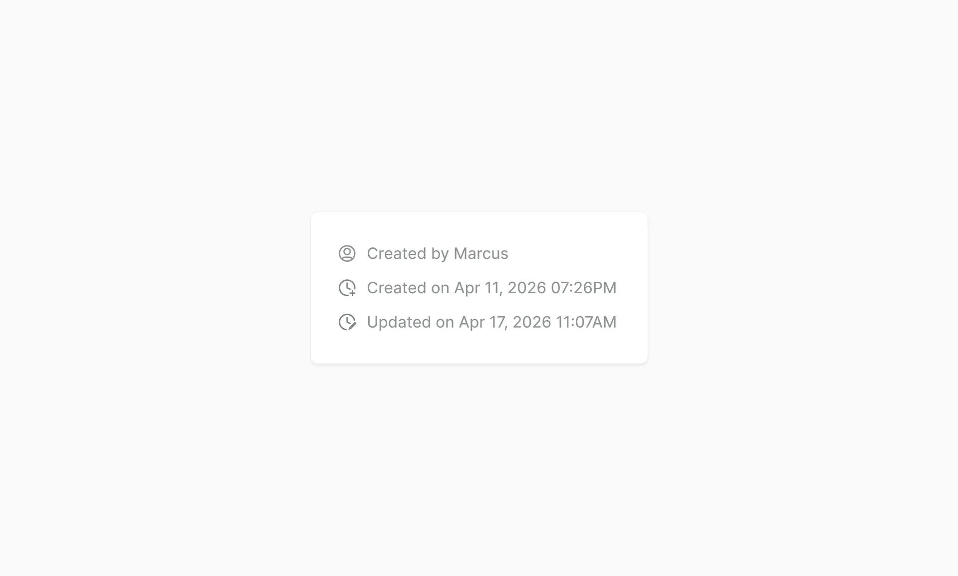 Interface showing work item metadata including creator created date and last updated timestamp in the Plane work item detail page
