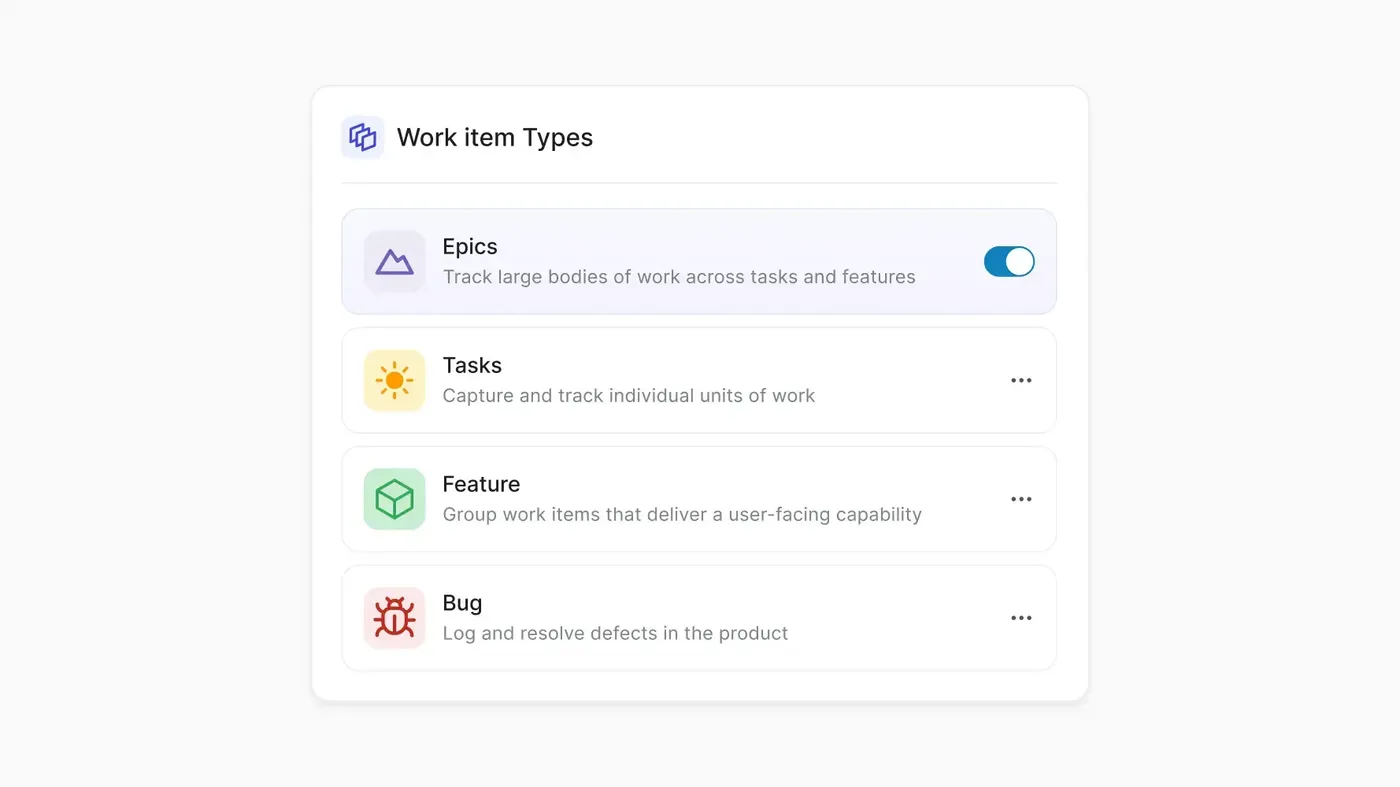 Epics changed to work item types