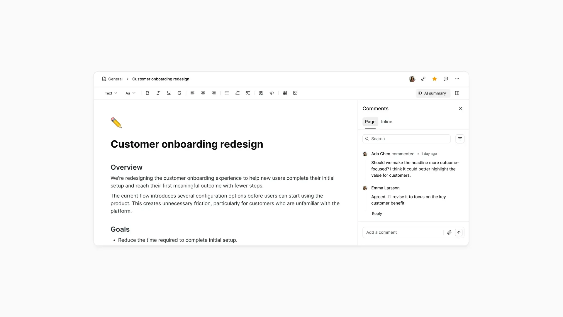 Page-level comments