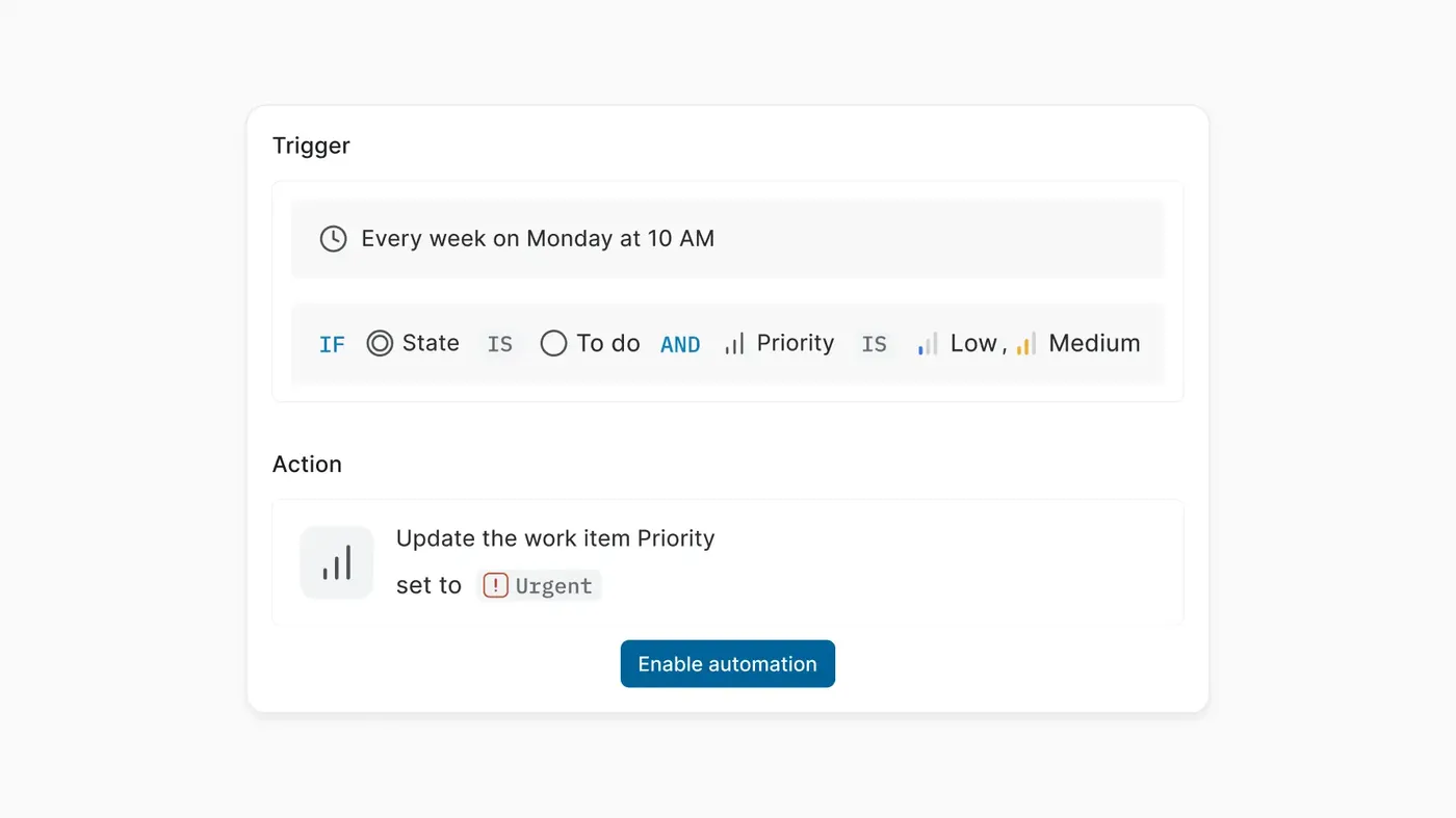 Scheduled automation builder in Plane 