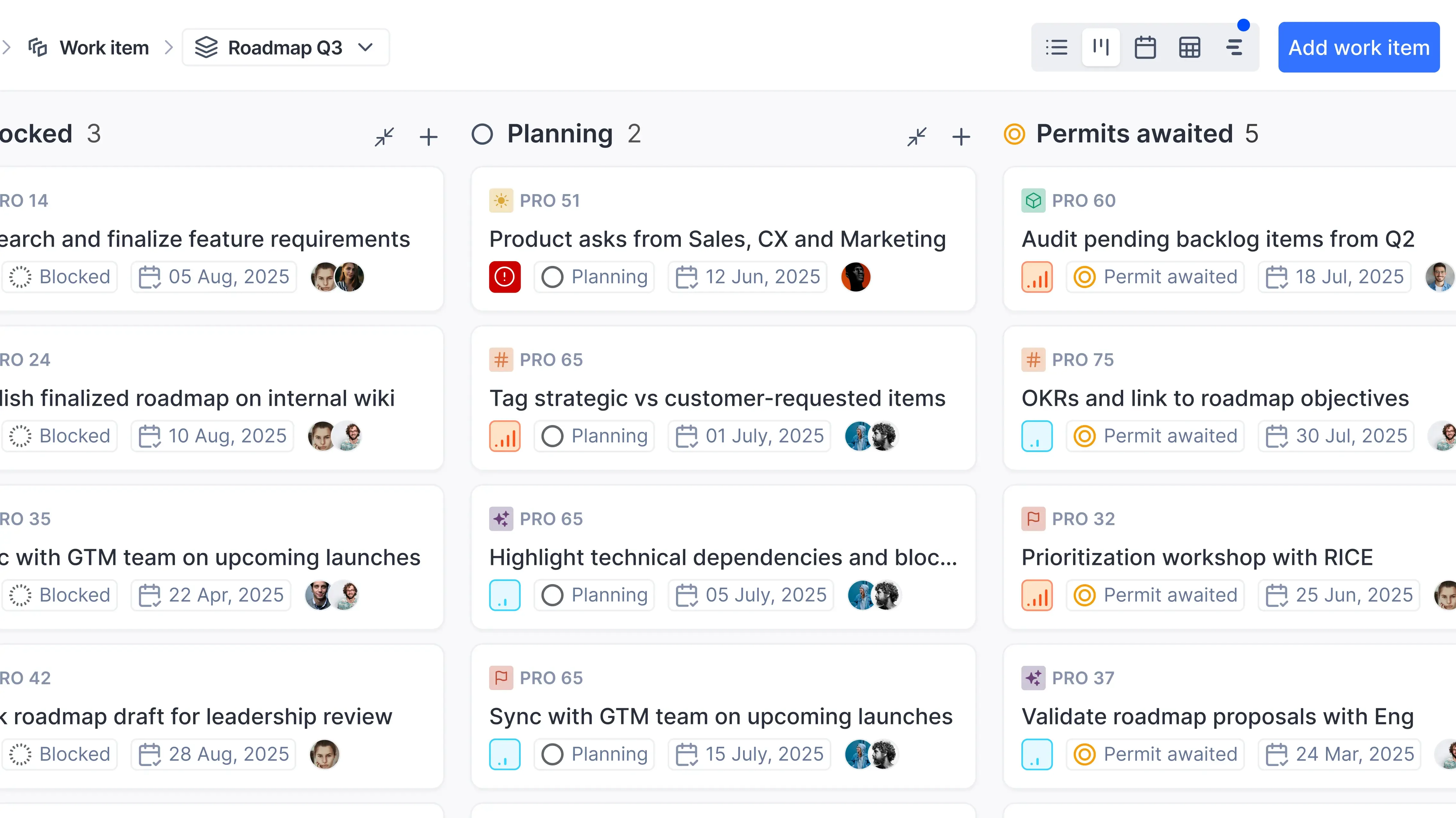 Product roadmap planning