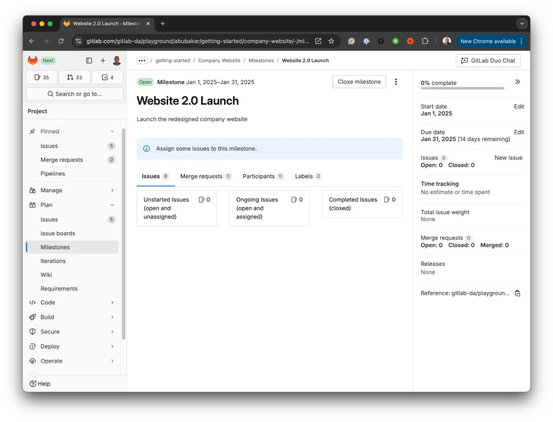 Gitlab project dashboard