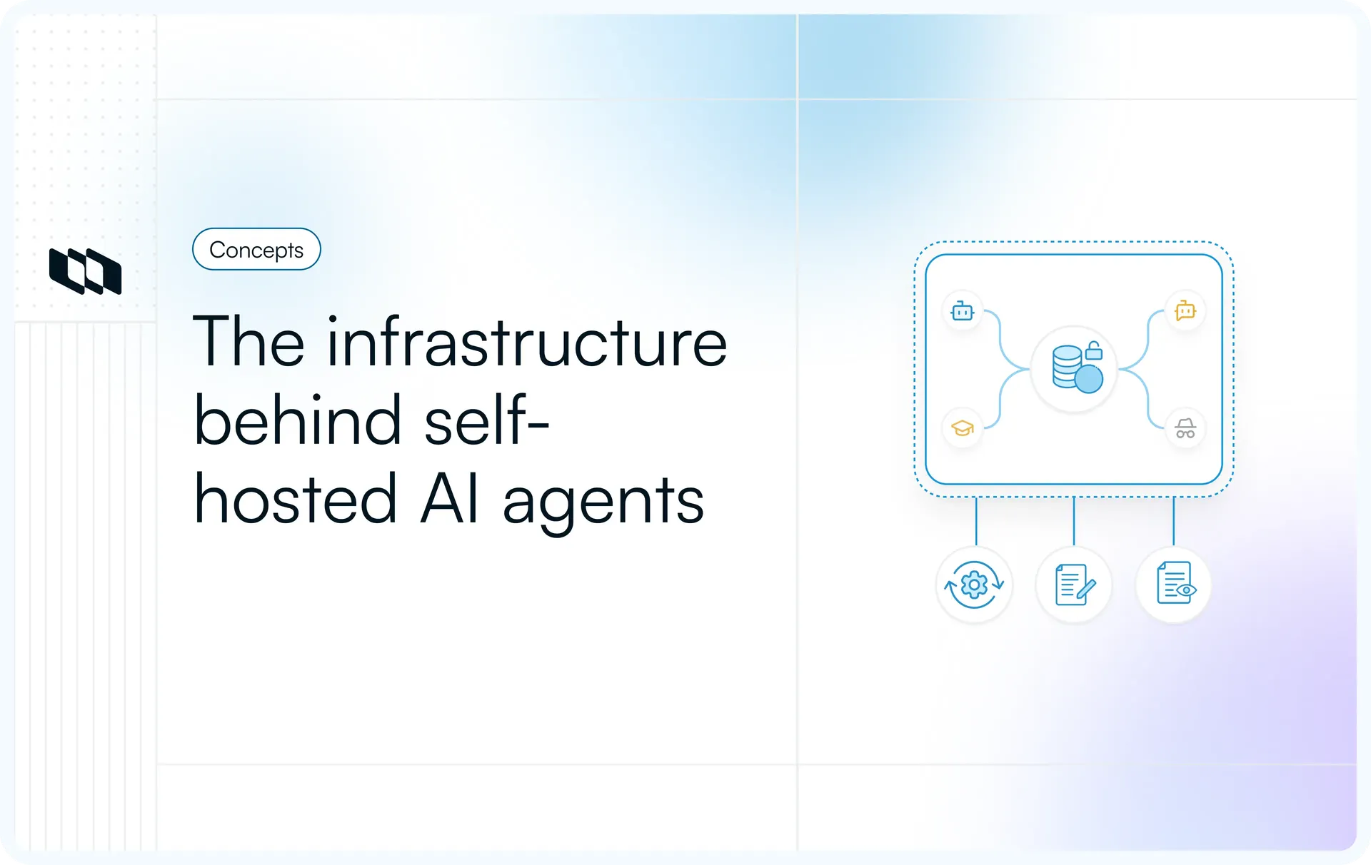 Cover image illustration for the blog post titled "How Self-Hosted AI Agents Work"
