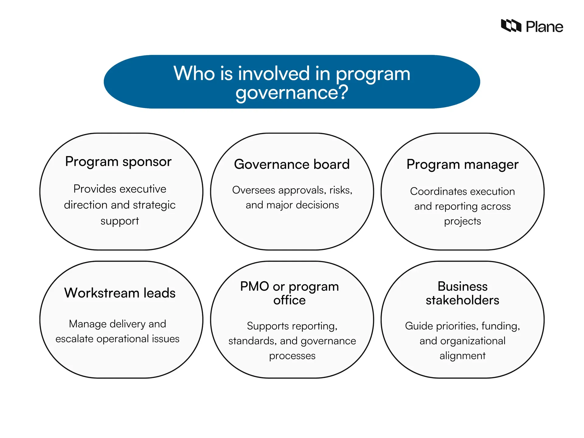 Graphic showing who is involved in program governance 